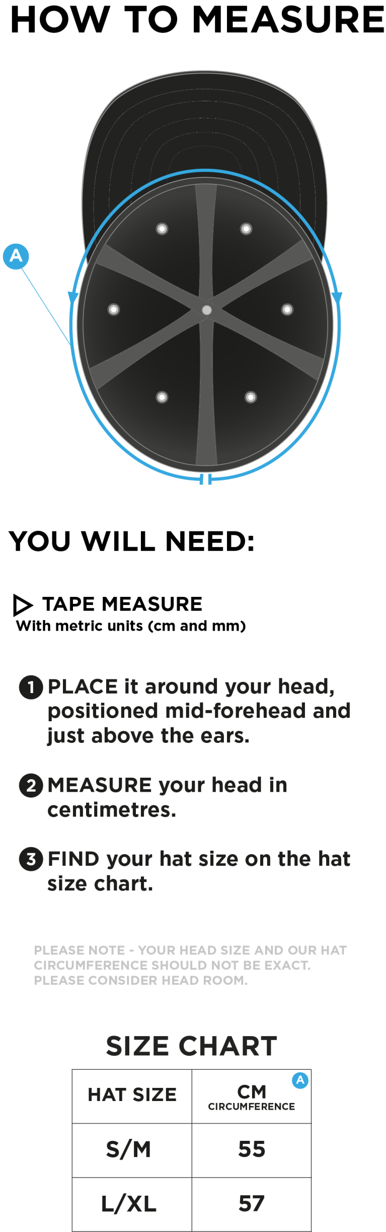 Richmond CC - Fuse Flexi Cap - Bottle - Size Guide